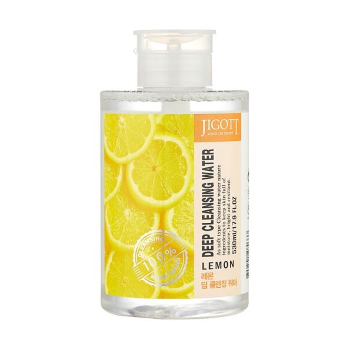 Очищувальна вода для обличчя Jigott Lemon Deep Cleansing Water з екстрактом лимону, 530 мл